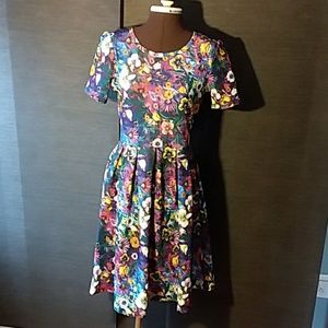 Lularoe Amelia dress - bright funky floral!
